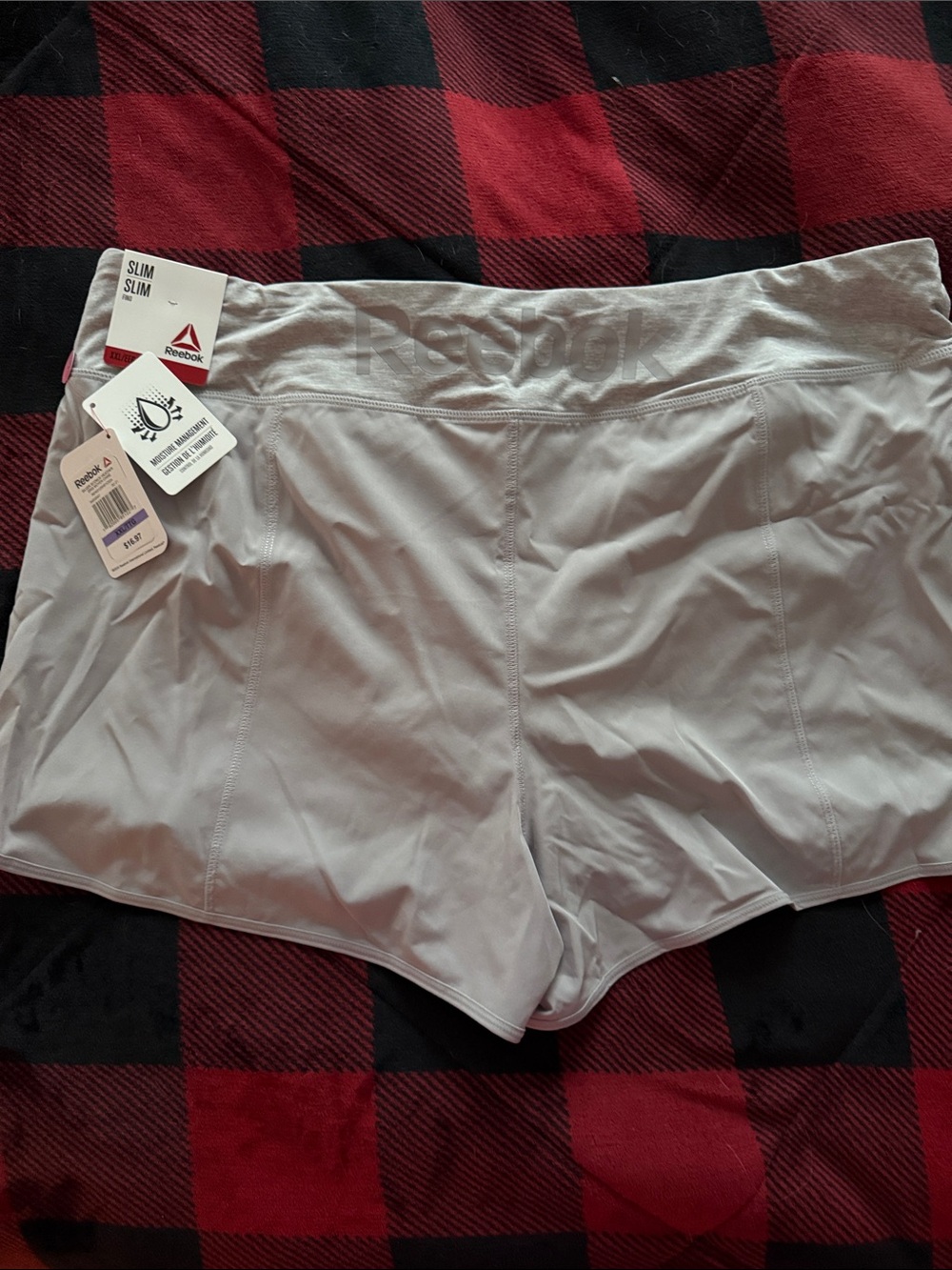 Reebok Women's Slim Light Gray Athletic Shorts